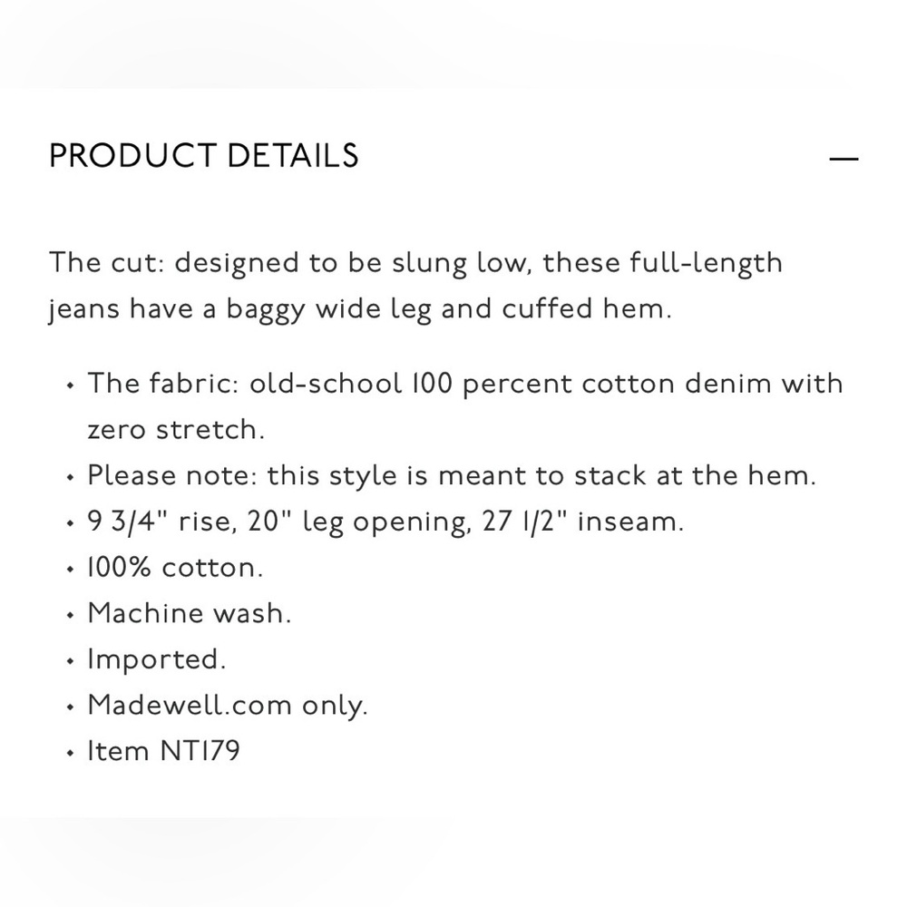 Madewell Black low-slung baggy jeans, size 26/27 - Picture 12 of 15